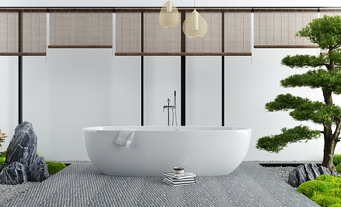 New Chinese Bathtub Courtyard Bathtub 3d model