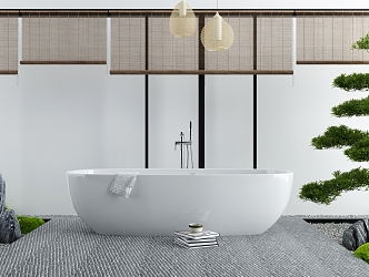 New Chinese Bathtub Courtyard Bathtub 3d model