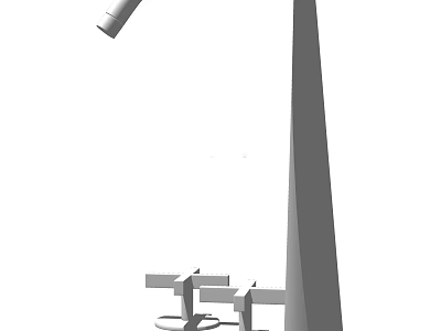 Modern Kitchen Faucet With Curved Spout And Control Knobs Design 3d model