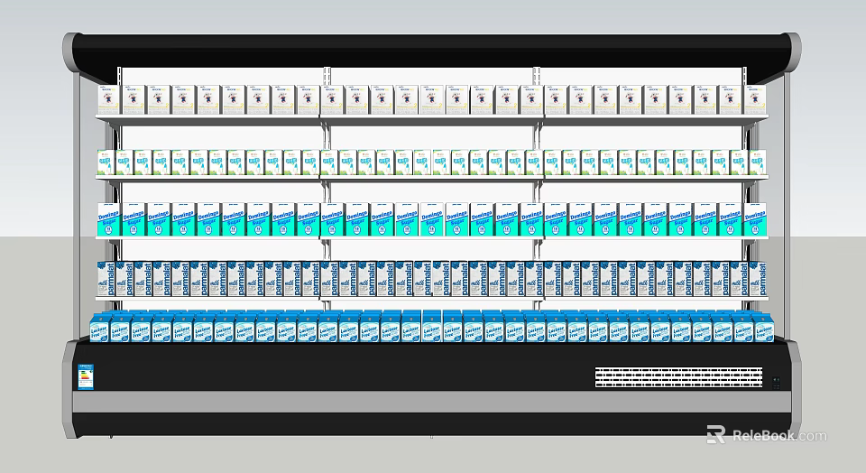 Supermarket General Merchandise Shelves With Neatly Arranged Various Products And Multiple Layers 3d model 