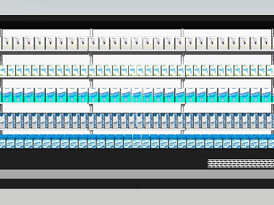 Supermarket General Merchandise Shelves With Neatly Arranged Various Products And Multiple Layers 3d model