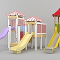 Modern children's slide model combination 3d model