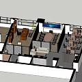 Modern Public Office Space With Open Layout Sofas Coffee Tables And Bookshelves 3d model