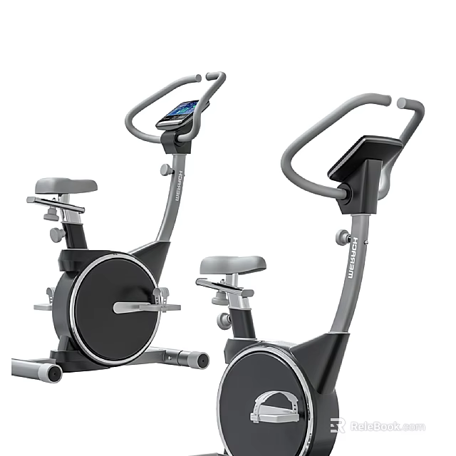 Modern Exercise Bikes With Digital Display Screen And Adjustable Seat For Home Gym Use 3d model 