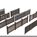 Wooden Railings Featuring Various Styles And Different Vertical Bar Structures For Outdoor Spaces