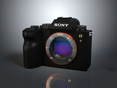 Sony Alpha 9 Professional Mirrorless Digital Camera Body Black Design Features 3d model