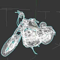 Vintage Motorcycle With Helmet On Seat And Chrome Details Against Gray Background