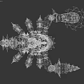Tech Exhibition Hall Displaying Futuristic Mechanical Scorpion With Spiked Metal Structure And Red Glowing Eyes