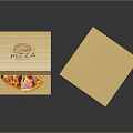 Hot Fresh Pizza Inside Open Box With Closed Packaging Design 3d model