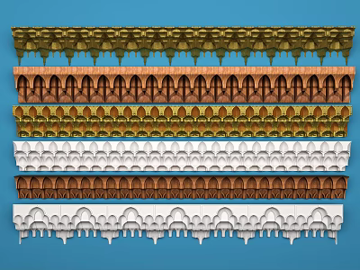 Decorative Cornice Moldings with Various Styles and Color Options for Interior Decoration 3d model