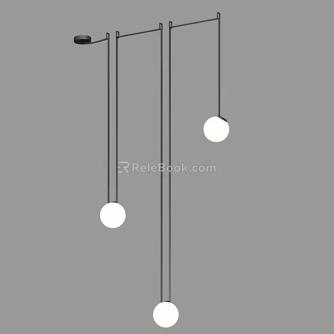 Modern minimalist chandelier 3d model