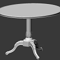 Round Dining Table With Intricate Wood Grain Tabletop And Gold Accent Carved Pedestal Base