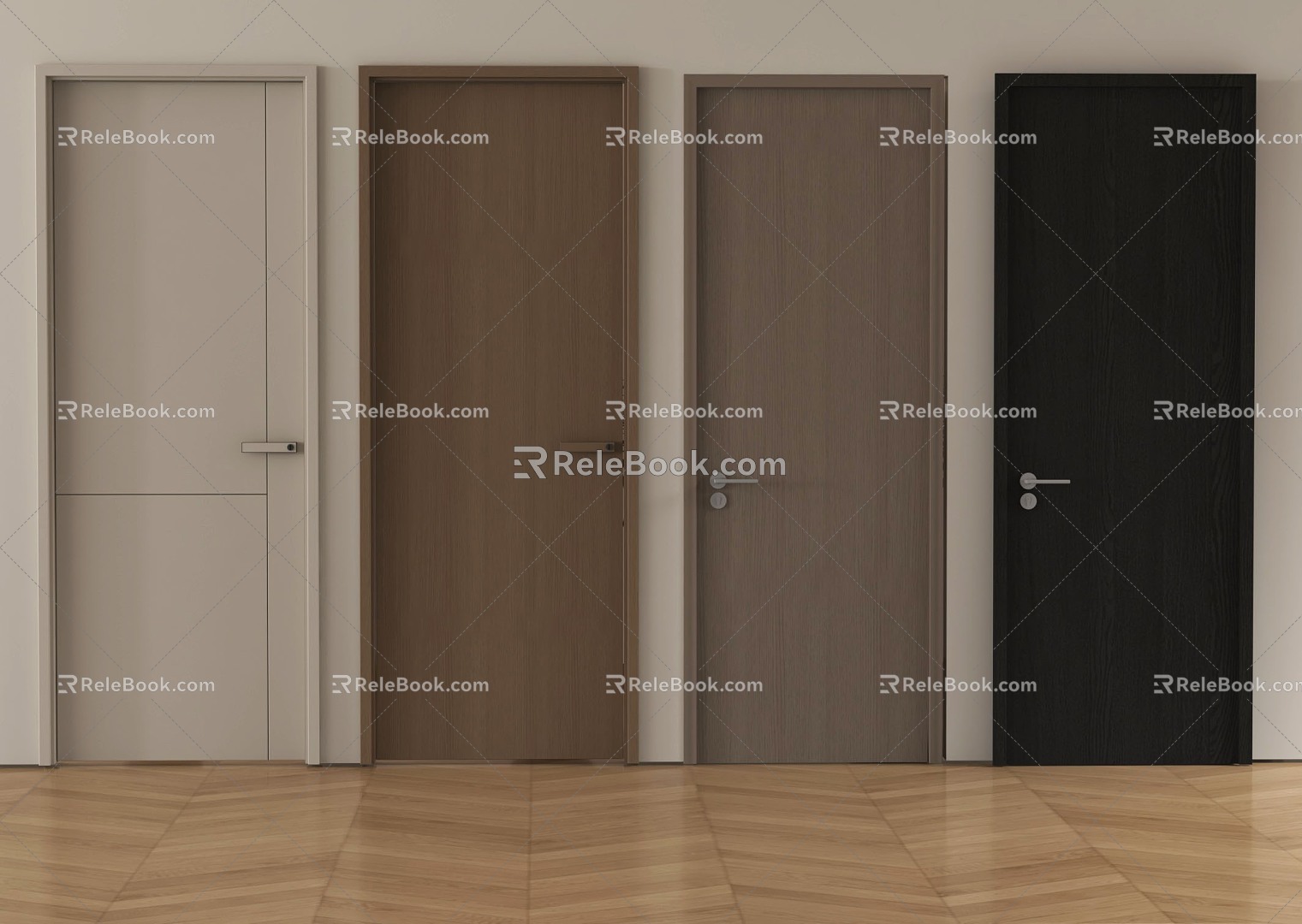 Modern single door wooden single door bedroom door room door 3d model