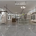 Bukhara Clothing Store Interior With Mannequins Hanging Clothes Display Racks Chandeliers And Marble Floors