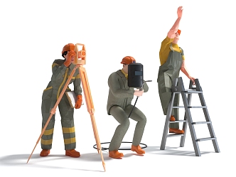 Style Man Worker Surveyor Repairman Welder 3d model