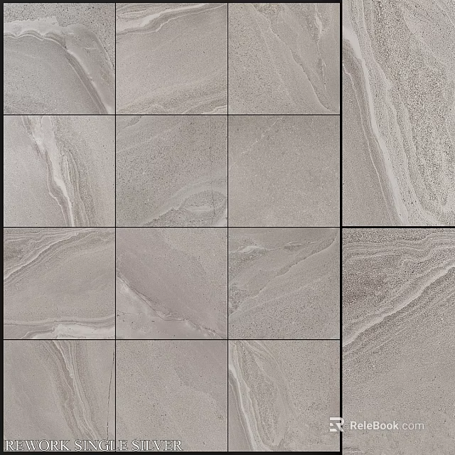 Gray Marble Texture Tiles With Square Arrangement And Natural Surface Patterns 3d model