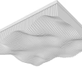 Modern Ceiling Design With Wavy White Texture And Integrated Lighting Features 3d model