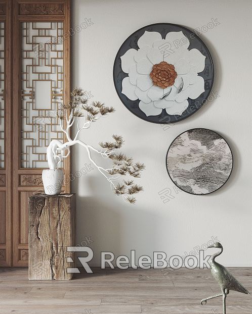 New Chinese Style Round Frame Painting Hanging Painting Decorative Painting model