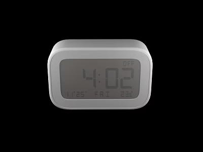 White Digital Clock Showing Time 402 Friday Date And 23 Percentage OFF Status 3d model