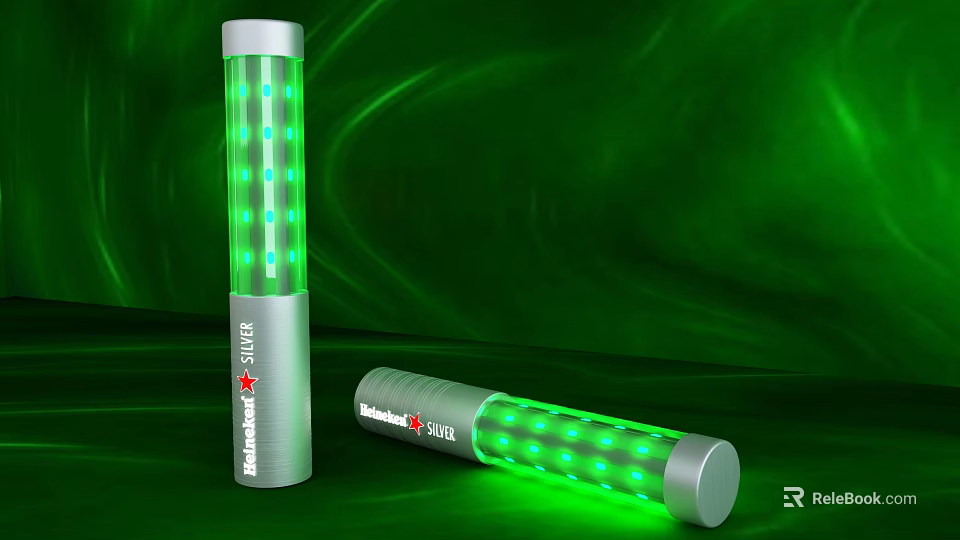 Starlight SAFE Green Glowing LED Light Tubes With Cylindrical Design 3d model 