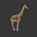 Detailed Giraffe Model Featuring Long Neck Spotted Fur And Mane Details