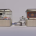 Clothing Store Carpet Supplier Display Booths With Products And Decorations