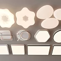 Modern Stylish Ceiling Lights With Various Shapes Different Designs And Decorative Patterns 3d model