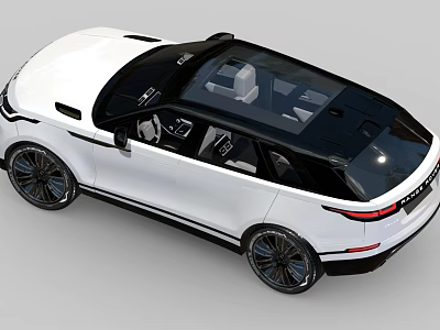Modern White SUV Featuring Black Roof Sleek Body And Black Alloy Rims 3d model