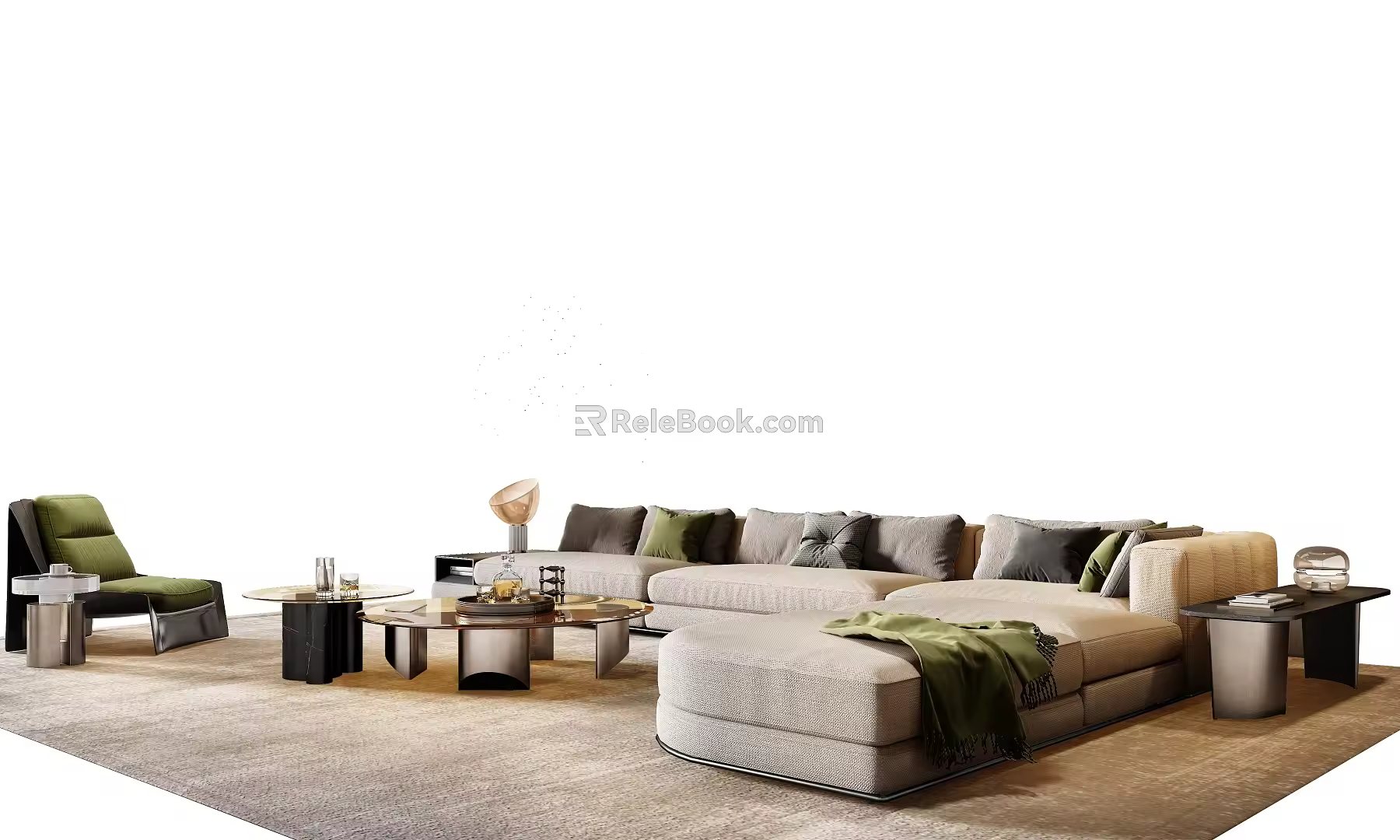 Minotti Miloti Sofa Combination 3d model