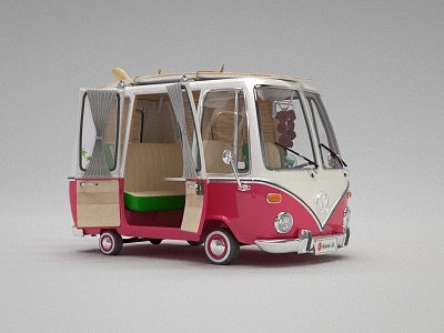 Cartoon van 3d model