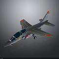 Detailed Grey Jet Aircraft Model With Blue Canopy And Red Wing Markings