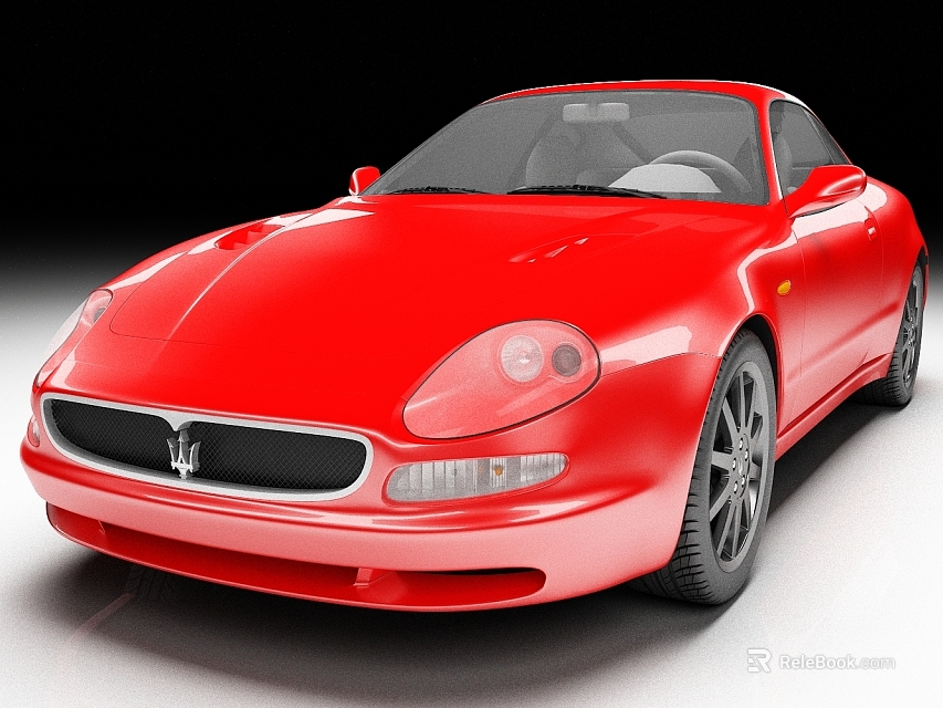 Red Maserati Sports Car Exterior Design With Sleek Front And Black Wheels 3d model 