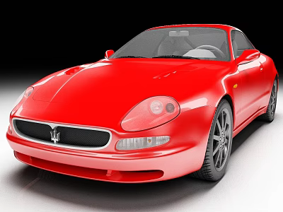 Red Maserati Sports Car Exterior Design With Sleek Front And Black Wheels 3d model