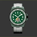 Stylish Green Dial White Strap Fashion Watch with Modern Design for Daily Wear