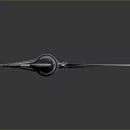 Serrated Metallic Blade With Sharp Edge Intricate Fantasy Design And Textured Handle