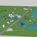 Waterfront Landscape Design With Natural Greenery Scenic Paths Pavilions And Lake Views