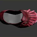 Shiny Red High Heels With Buckle Strap And Fringe Design For Women