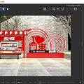 Tea Break Area With Red Coca Cola Sign Heart Shaped Decoration Brick Wall And Bench