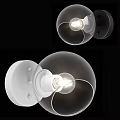 Modern Wall Mounted Lamp With Glass Shade And Illuminated Design In White And Black