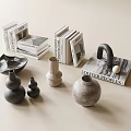 Minimalist Modern Decorative Accessories Set With Vases Books Bowl And Arched Decor