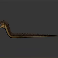 Mythical Serpent Character With Horned Head Scaled Body And Fierce Open Mouth