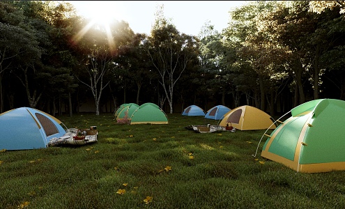 Outdoor Camping Forest Camping Lawn Camping Tent 3d model