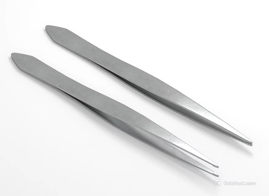 Stainless Steel Precision Tweezers With Fine Tips For Medical Surgical Instruments 3d model 