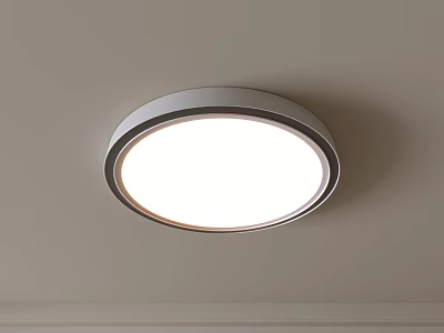 Sleek Modern Round White Ceiling Light With Bright Home Interior Lighting 3d model
