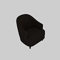Cozy Dark Gray Single Sofa With Armrest Velvet Fabric And Wooden Legs