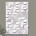 Modern White Geometric 3D Wall Decor With Illuminated Design And Mounted Structure