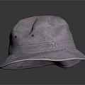 Gray Bucket Hat With Small Label On Front Casual Outdoor Wear Accessory
