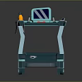 Stylish Blue Modern Treadmill Featuring Digital Display Handrails And Running Belt