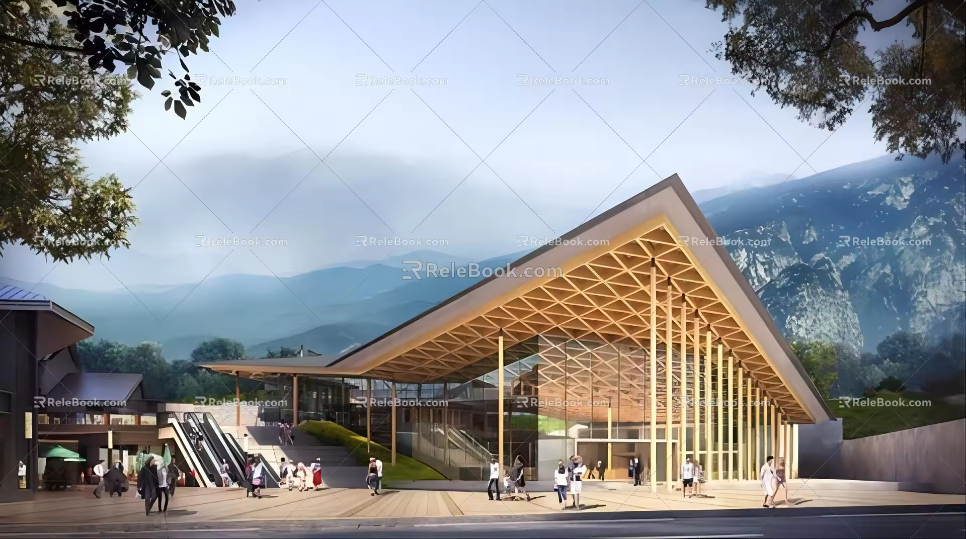 Modern Sales Office Architecture Commercial Architecture Exhibition Art Gallery Architecture 3d model