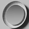 Round Decorative Mirror With Textured Frame On Wall 3d model